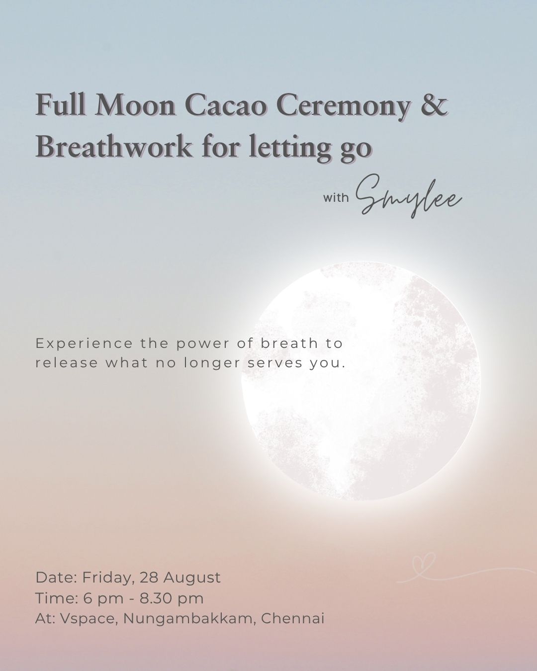 Full Moon Cacao Ceremony & Breathwork – Chennai